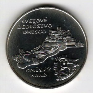 Stříbrná pamětní mince Spišský hrad 1998, b.k.