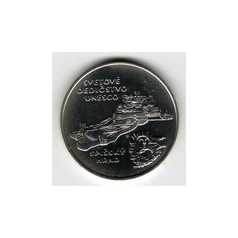 Stříbrná pamětní mince Spišský hrad 1998, b.k.