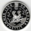 Stříbrná pamětní mince ZOH Lillehammer, Proof, rok 1993