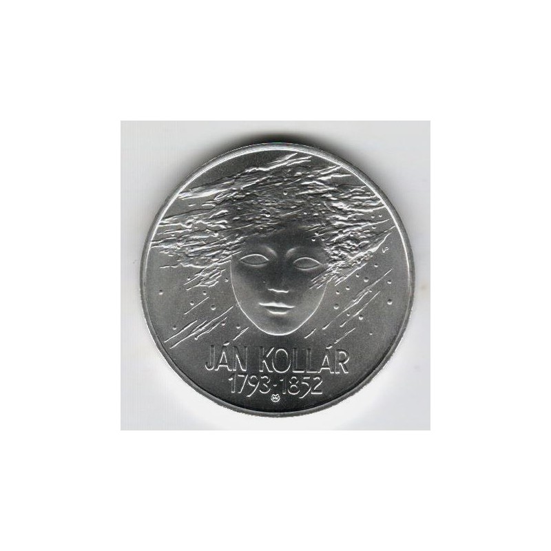 Stříbrná pamětní mince Ján Kollár 1993, b.k.