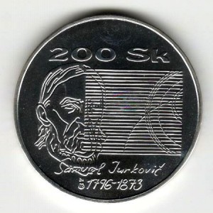 Stříbrná pamětní mince Samuel Jurkovič 1996, b.k.