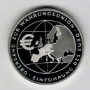 Stříbrná pamětní mince Přechod k měnové unii - Zavedení Euro měny 2002, Proof