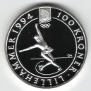Stříbrná pamětní mince ZOH Lillehammer-Krasobruslení, Proof, rok 1993