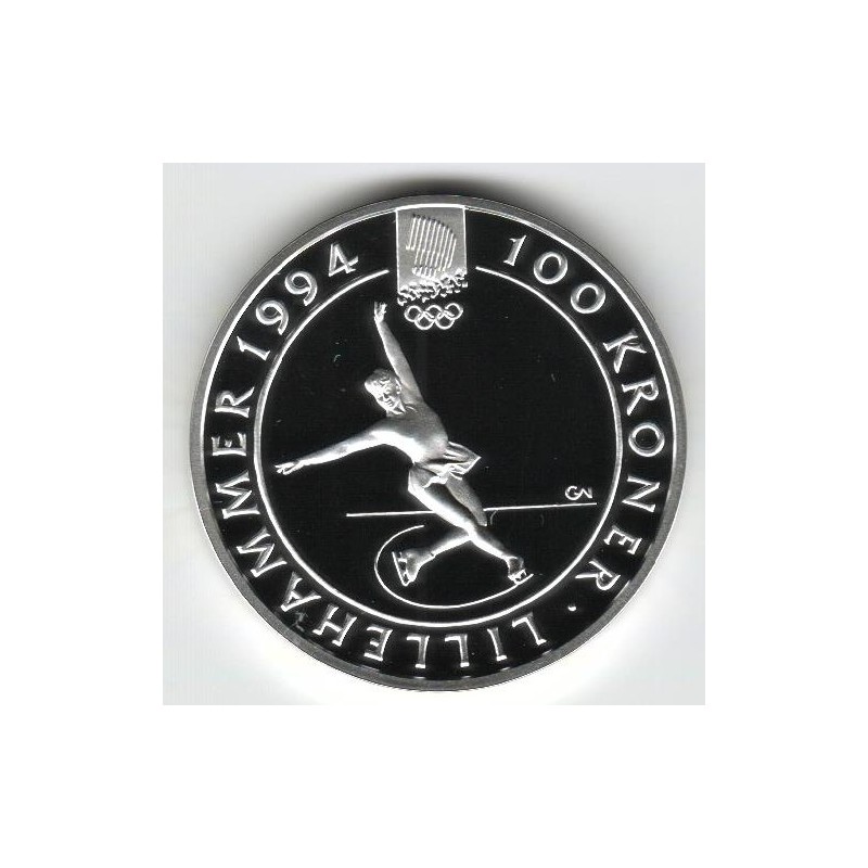 Stříbrná pamětní mince ZOH Lillehammer-Krasobruslení, Proof, rok 1993