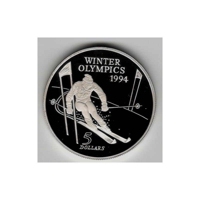 Stříbrná pamětní mince ZOH Lillehammer-Lyžování, Proof, rok 1994
