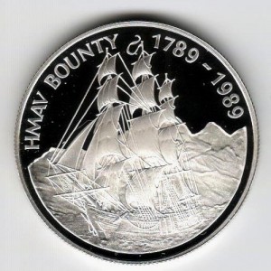 Stříbrná pamětní mince Loď Bounty - Proof, rok 1989