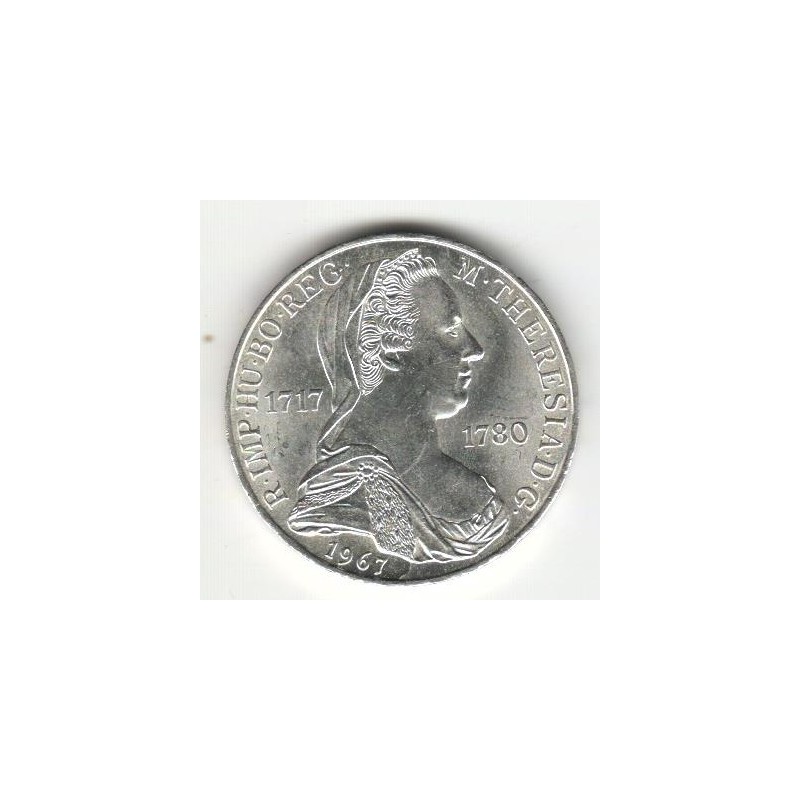 Stříbrná pamětní mince Marie Terezie 1967, b.k.