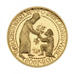 2008 - Zlatá medaile Zakládání vinic Karlem IV., ČÍSLOVANÁ - Au 1/2 Oz