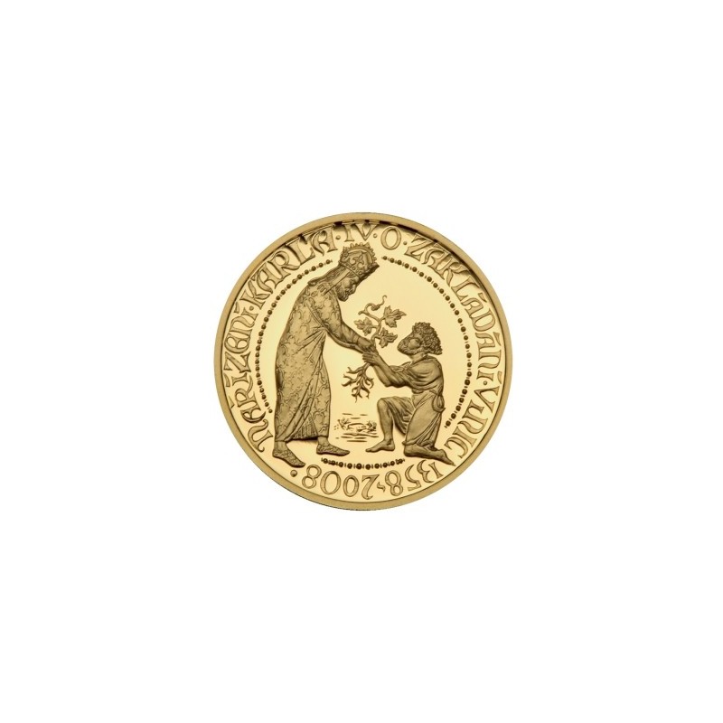 2008 - Zlatá medaile Zakládání vinic Karlem IV., ČÍSLOVANÁ - Au 1/2 Oz