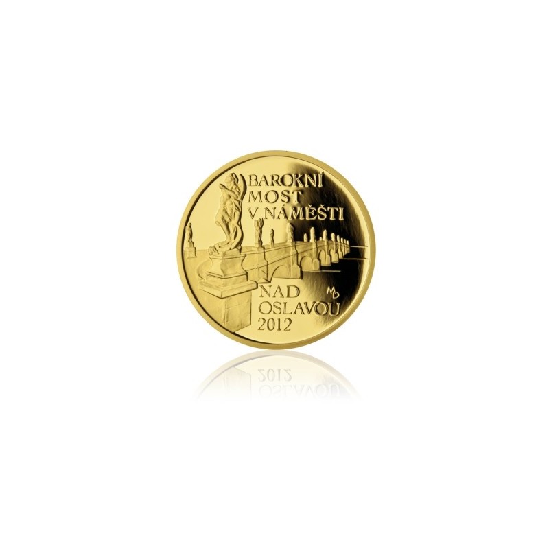 2012 - Most v Náměšti na Oslavou - zlatá mince z cyklu Mosty České republiky, Proof