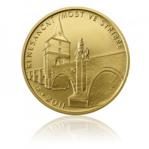 2011 - Most ve Stříbře - zlatá mince z cyklu Mosty České republiky, b.k.