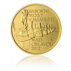 2012 - Most v Náměšti na Oslavou - zlatá mince z cyklu Mosty České republiky, b.k.