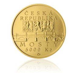 2012 - Most v Náměšti na Oslavou - zlatá mince z cyklu Mosty České republiky, b.k.