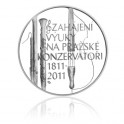 2011 - Stříbrná mince Zahájení výuky na Pražské konzervatoři, Proof 