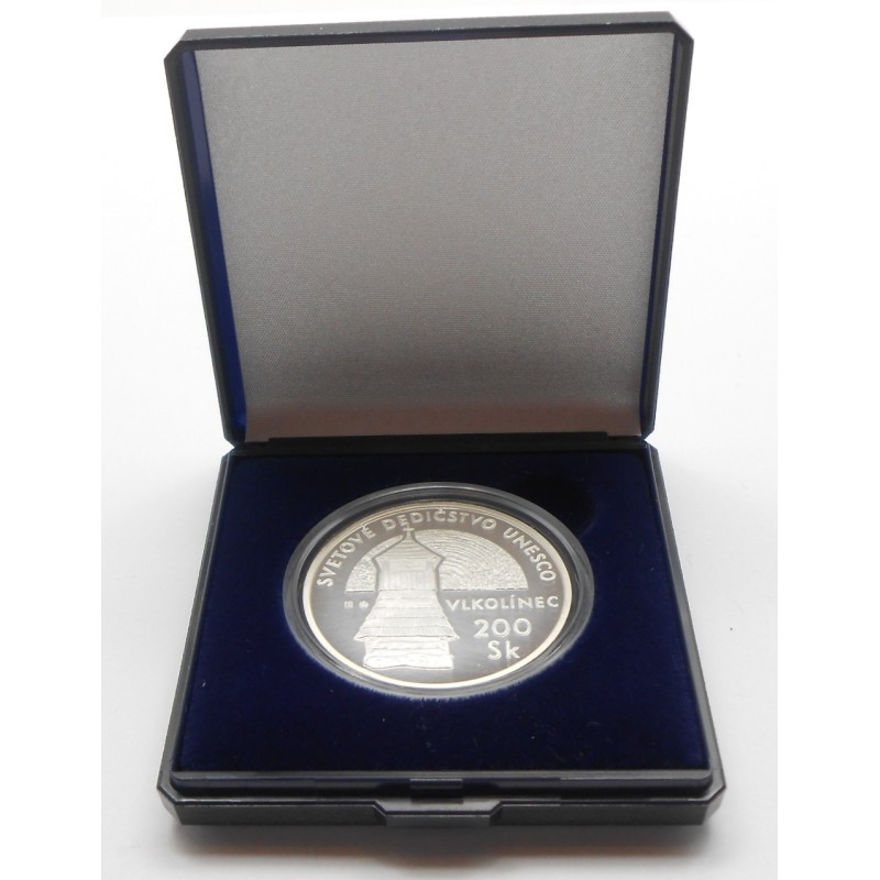 Stříbrná pamětní mince UNESCO - Vlkolínec 2002, Proof