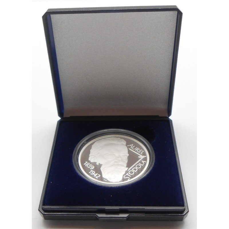 Stříbrná pamětní mince Aurel Stodola 2009, Proof 