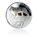 2014 - Stříbrná mince 1 NZD Vlk obecný kolorováno