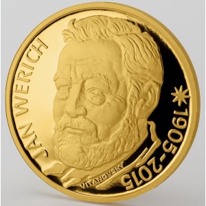 2015 - Zlatá medaile Jan Werich - číslováno - Au 1/2 Oz