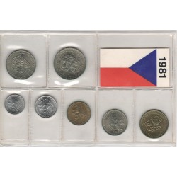Sada oběžných mincí ČSSR 1981 /čirý PVC obal/