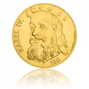 2015 - Zlatá investiční medaile s motivem 100 Kč bankovky - Karel IV.