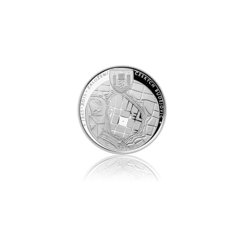 2015 - Stříbrná mince založení Českých Budějovic, Proof 