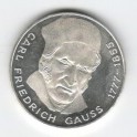 Stříbrná pamětní mince Carl Friedrich Gauss, b.k., rok 1977