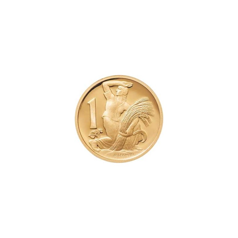 2005 - Zlatá medaile 1 koruna z roku 1922, Au 1/4 Oz
