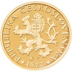 2005 - Zlatá medaile 1 koruna z roku 1922, Au 1/4 Oz