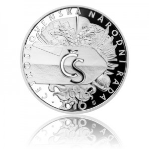 Stříbrná mince Československá národní rada - Proof 