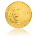 2016 - Zlatá medaile s motivem 50 Kč bankovky - Svatá Anežka Česká